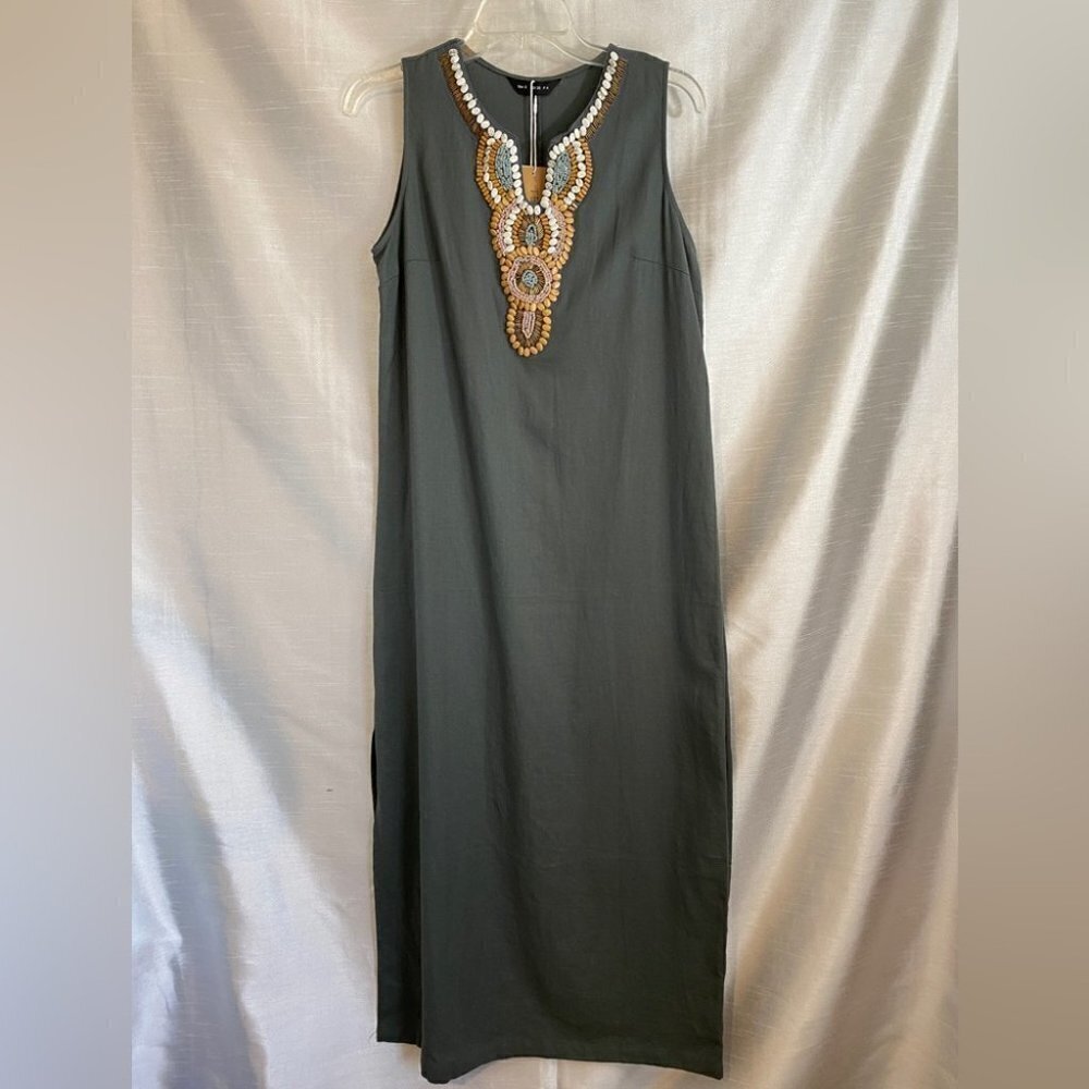 NWT Tendency Sage Green Tapestry Maxi  Dress Ladies SM - Picture 13 of 13